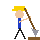 Construction worker digging